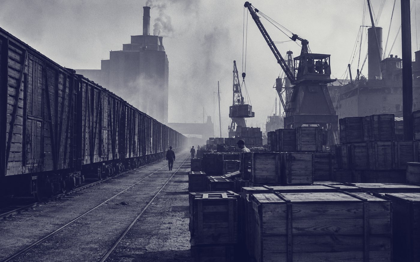 A working rail freight yard