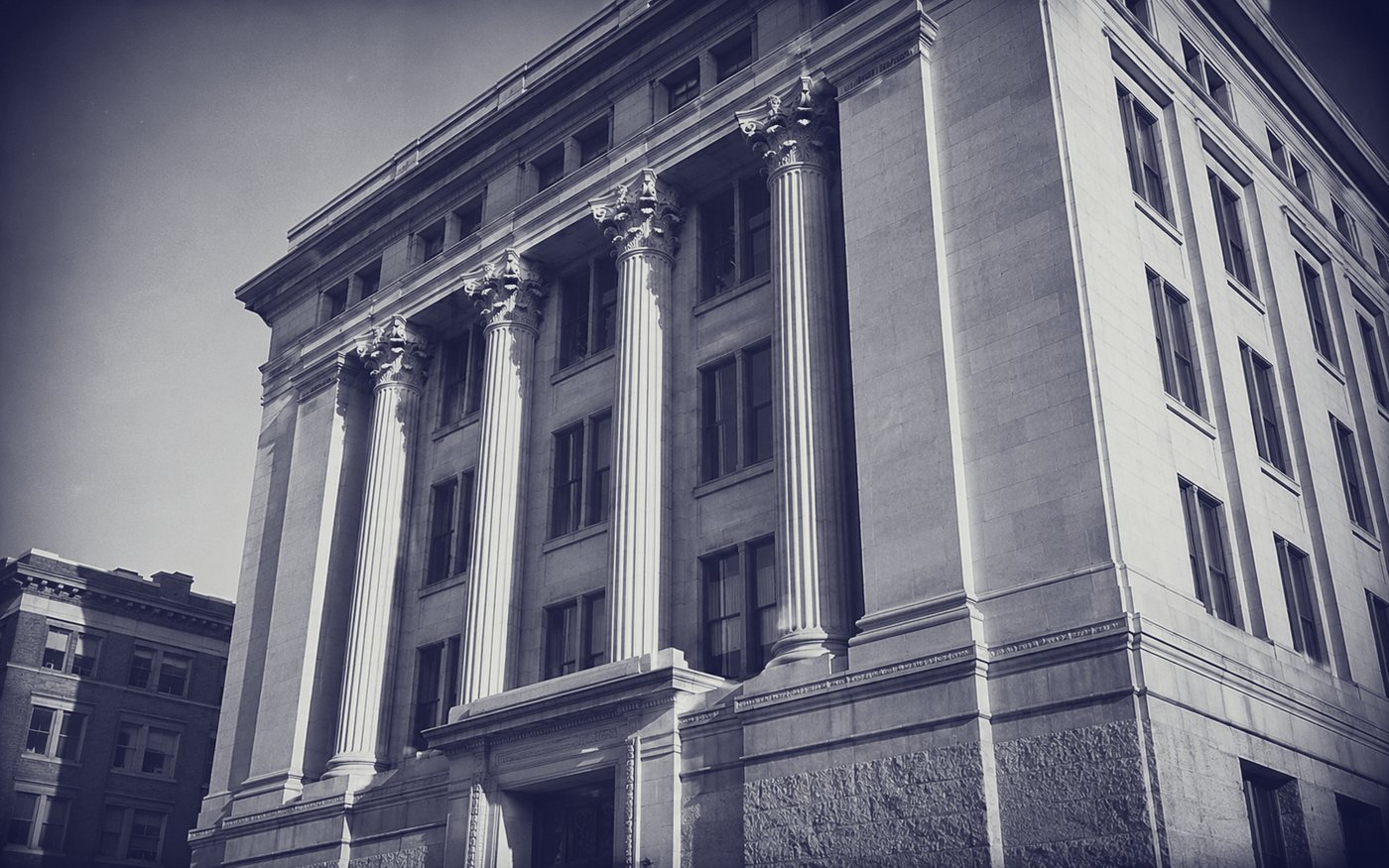 A limestone commercial building
